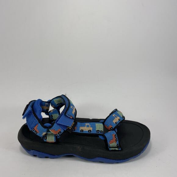 Teva Hurricane XLT2 Active Sandals Little Boy Child Size 8 Strappy Blue Trucks - Picture 1 of 9